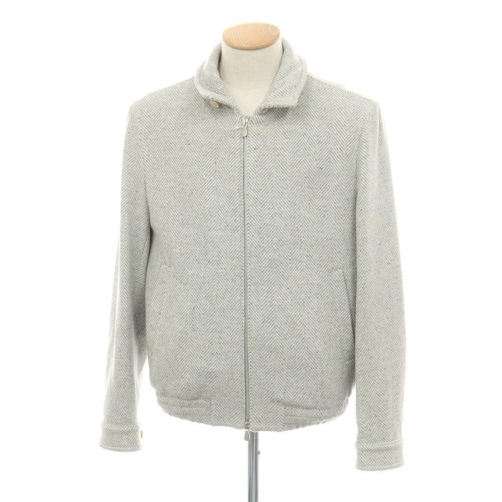 【中古】ブルネロクチネリ Brunello Cucinelli ウールシルク スイングトップ ライトグレーxホワイト【 44 】【 状態ランクA 】【 メンズ 】