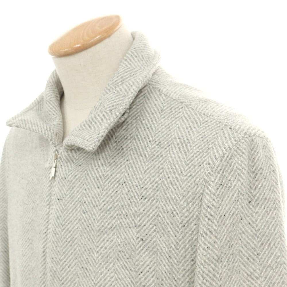 【中古】ブルネロクチネリ Brunello Cucinelli ウールシルク スイングトップ ライトグレーxホワイト【 44 】【 状態ランクA 】【 メンズ 】