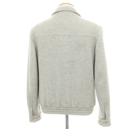 【中古】ブルネロクチネリ Brunello Cucinelli ウールシルク スイングトップ ライトグレーxホワイト【 44 】【 状態ランクA 】【 メンズ 】