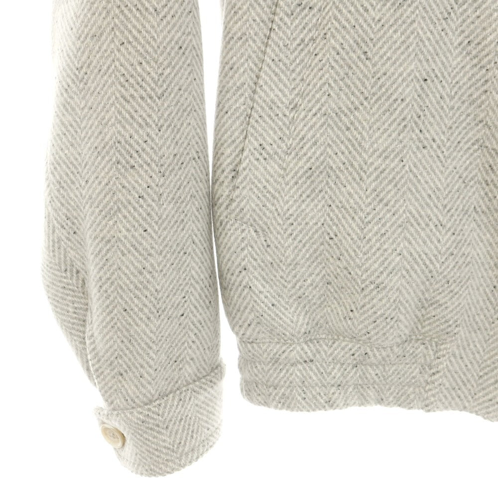 【中古】ブルネロクチネリ Brunello Cucinelli ウールシルク スイングトップ ライトグレーxホワイト【 44 】【 状態ランクA 】【 メンズ 】