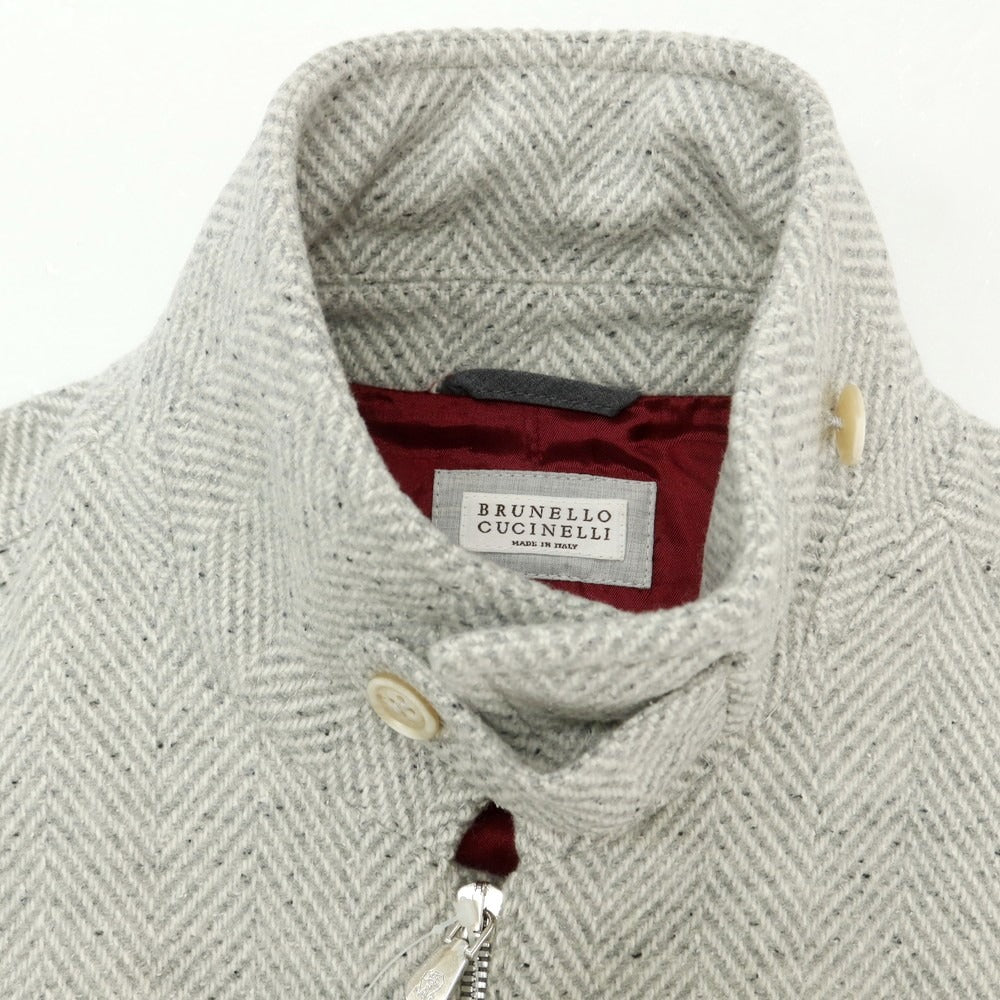 【中古】ブルネロクチネリ Brunello Cucinelli ウールシルク スイングトップ ライトグレーxホワイト【 44 】【 状態ランクA 】【 メンズ 】