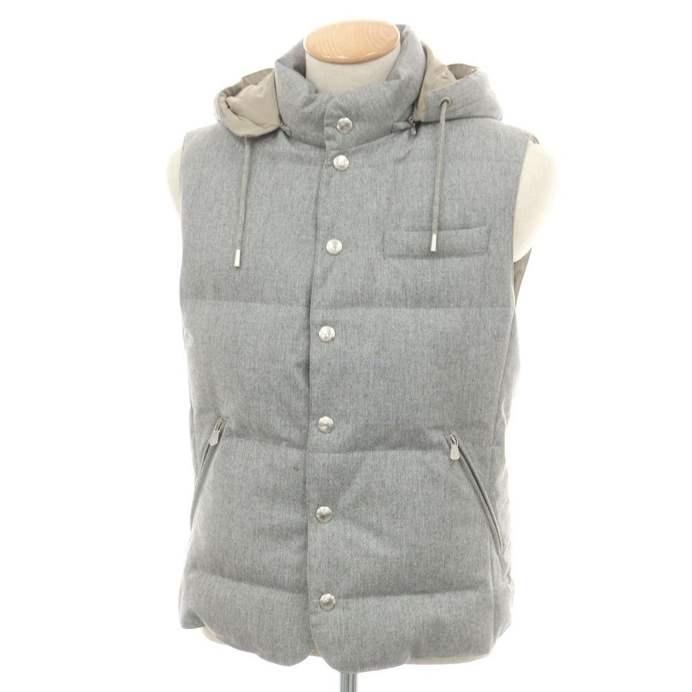 【中古】ブルネロクチネリ Brunello Cucinelli ウールシルク ダウンベスト グレー【 XS 】【 状態ランクB 】【 メンズ 】