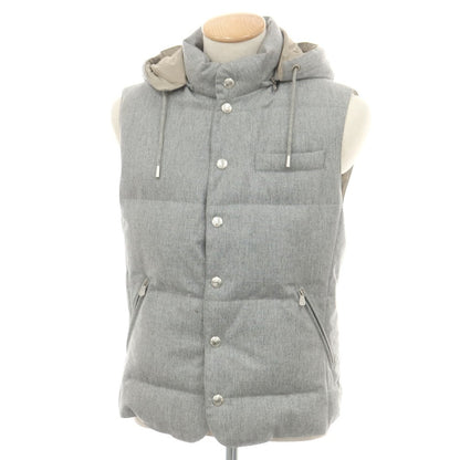 【中古】ブルネロクチネリ Brunello Cucinelli ウールシルク ダウンベスト グレー【 XS 】【 状態ランクB 】【 メンズ 】