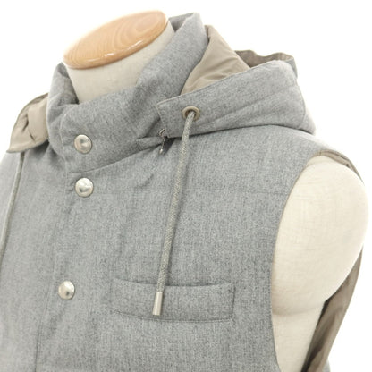 【中古】ブルネロクチネリ Brunello Cucinelli ウールシルク ダウンベスト グレー【 XS 】【 状態ランクB 】【 メンズ 】