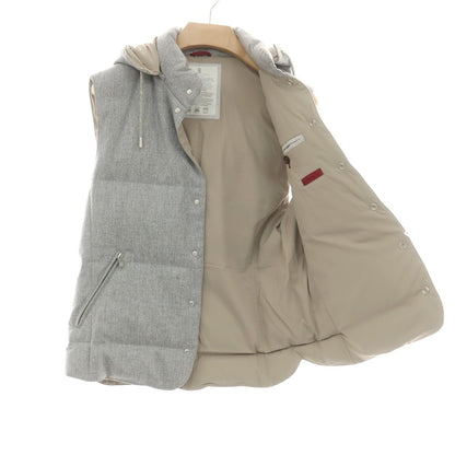 【中古】ブルネロクチネリ Brunello Cucinelli ウールシルク ダウンベスト グレー【 XS 】【 状態ランクB 】【 メンズ 】