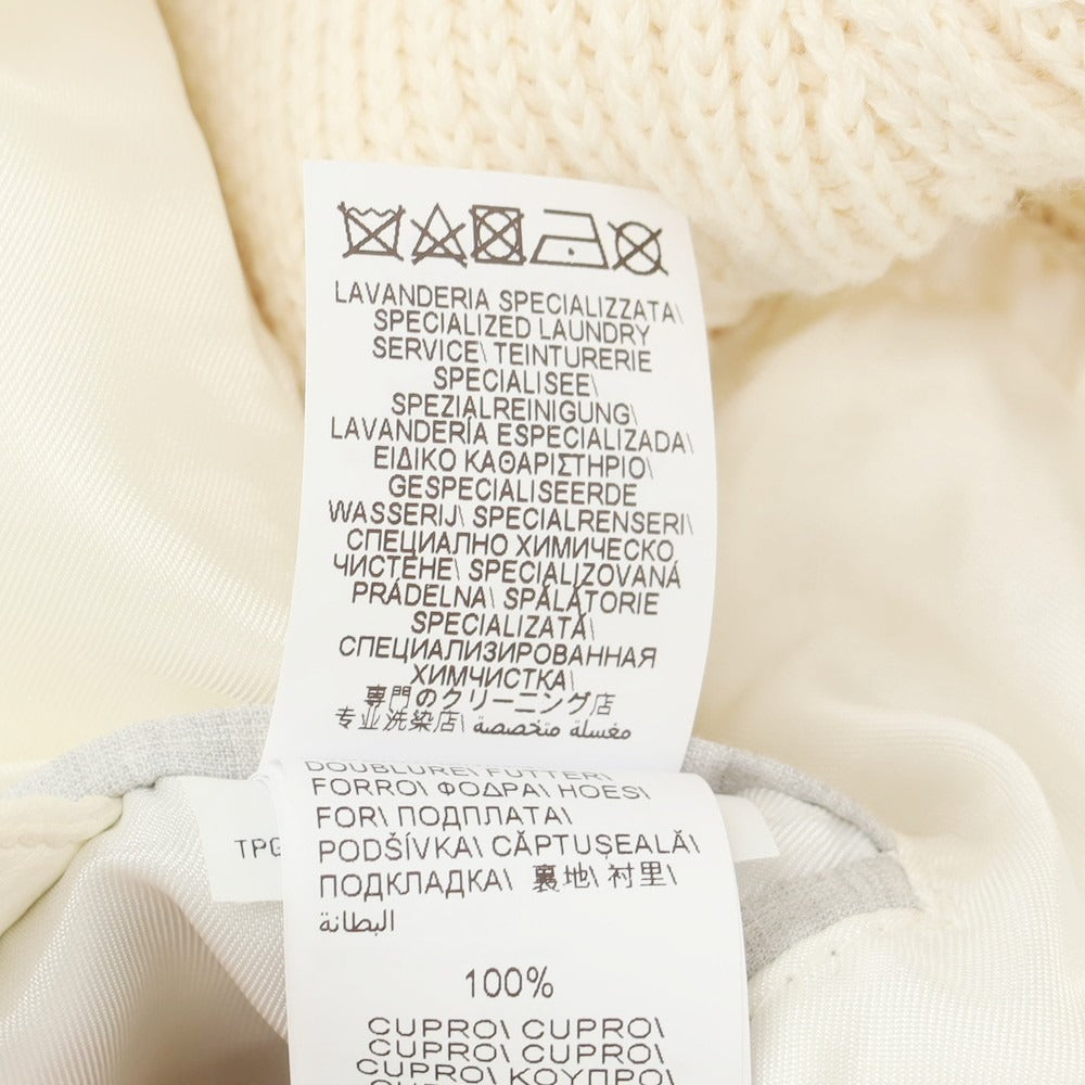 【中古】ブルネロクチネリ Brunello Cucinelli レザー コットン ニットブルゾン ライトベージュxアイボリー【 XXS 】【 状態ランクB 】【 メンズ 】