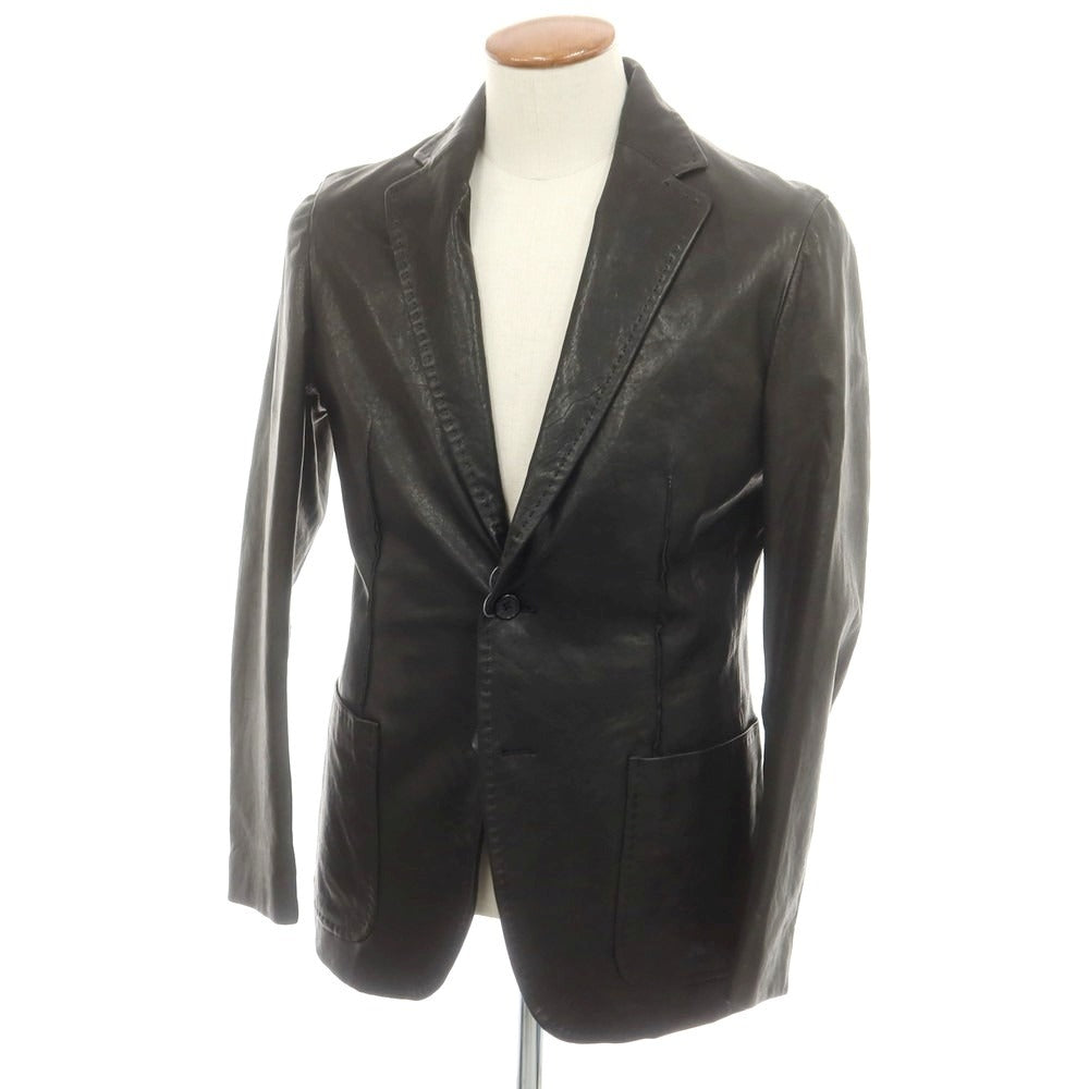 【中古】トレチェントウーノ 301 レザー カジュアルジャケット ブラック【 48 】【 状態ランクB 】【 メンズ 】