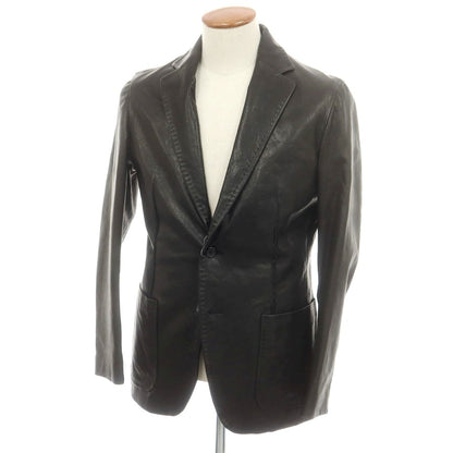 【中古】トレチェントウーノ 301 レザー カジュアルジャケット ブラック【 48 】【 状態ランクB 】【 メンズ 】