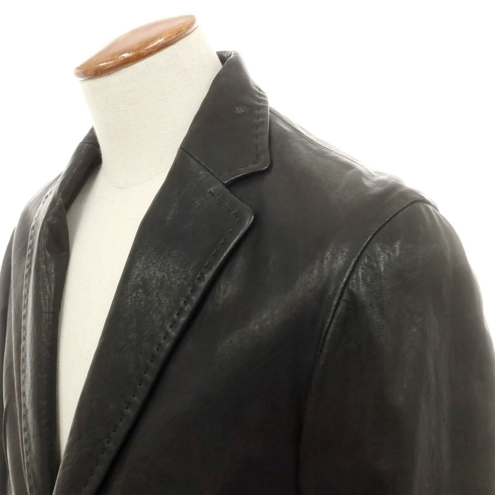 【中古】トレチェントウーノ 301 レザー カジュアルジャケット ブラック【 48 】【 状態ランクB 】【 メンズ 】