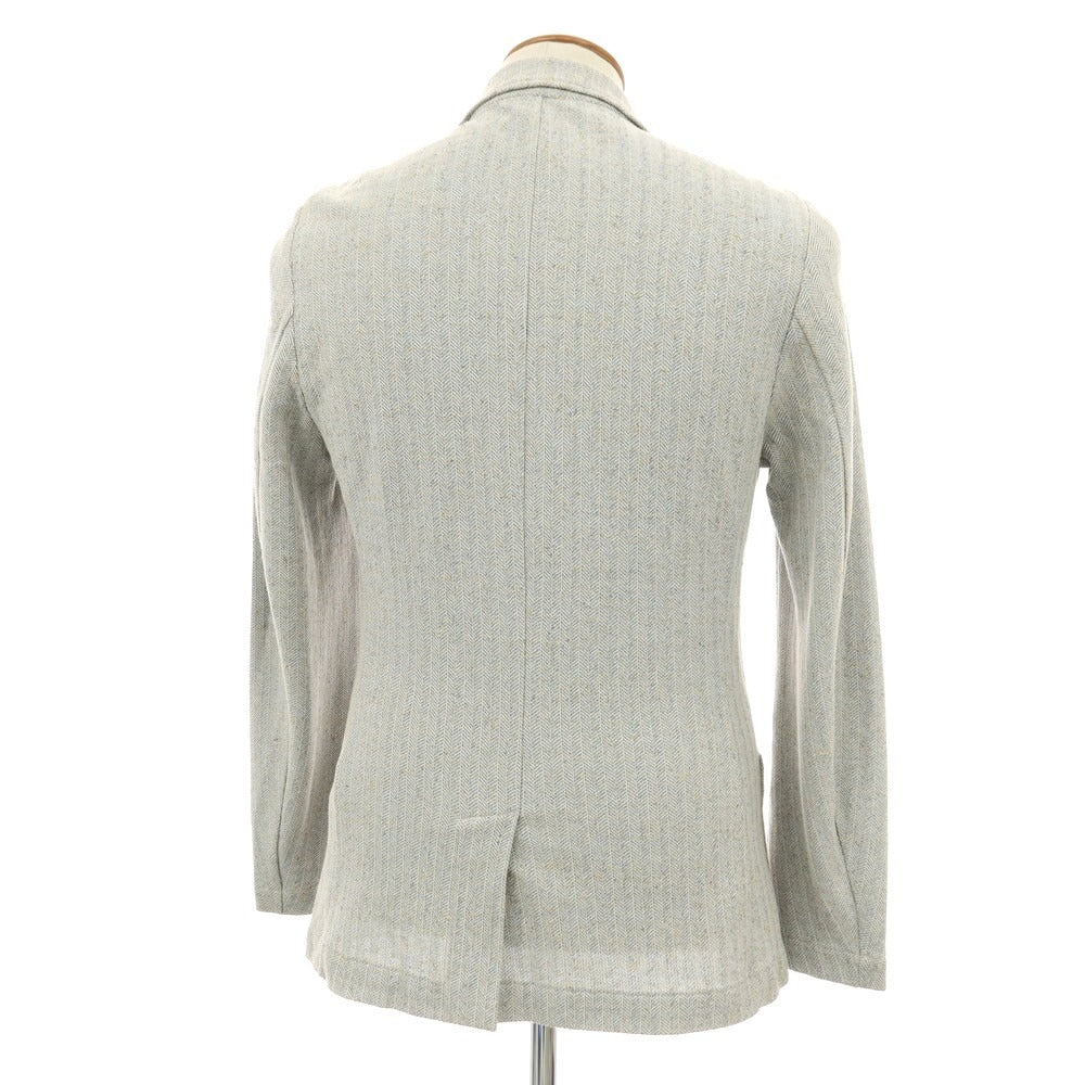 【中古】ファルコネリ Falconeri コットンリネンナイロン 2B ニットジャケット ライトグレー【サイズ46】【 状態ランクA 】【 メンズ 】