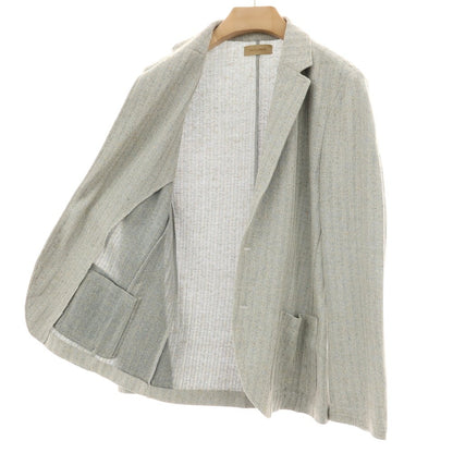 【中古】ファルコネリ Falconeri コットンリネンナイロン 2B ニットジャケット ライトグレー【サイズ46】【 状態ランクA 】【 メンズ 】