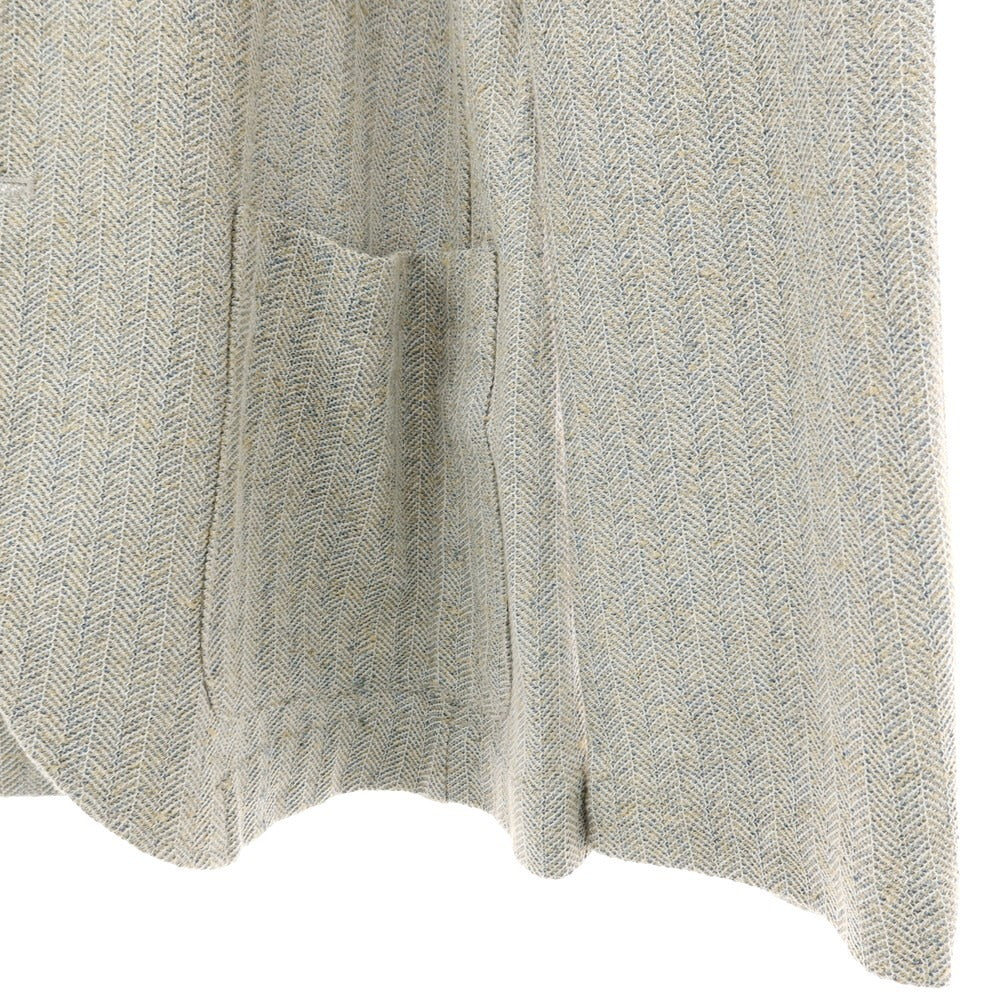 【中古】ファルコネリ Falconeri コットンリネンナイロン 2B ニットジャケット ライトグレー【サイズ46】【 状態ランクA 】【 メンズ 】