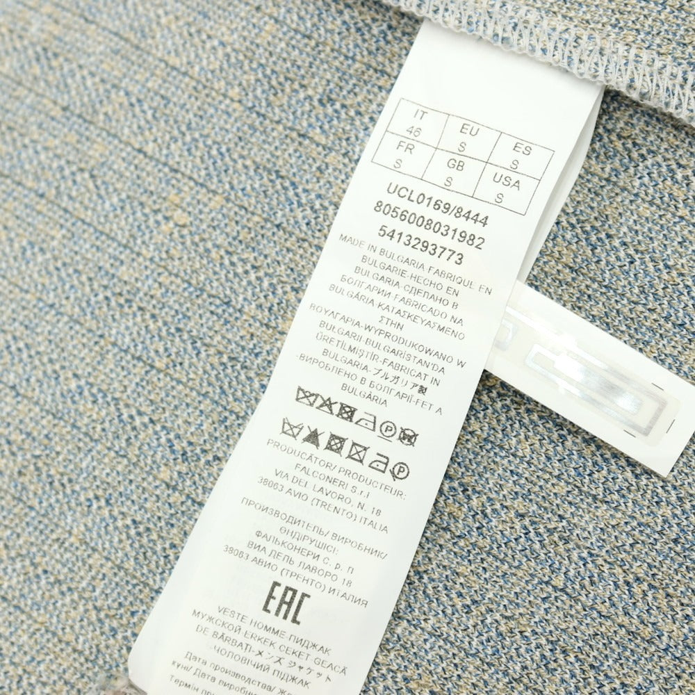 【中古】ファルコネリ Falconeri コットンリネンナイロン 2B ニットジャケット ライトグレー【サイズ46】【 状態ランクA 】【 メンズ 】