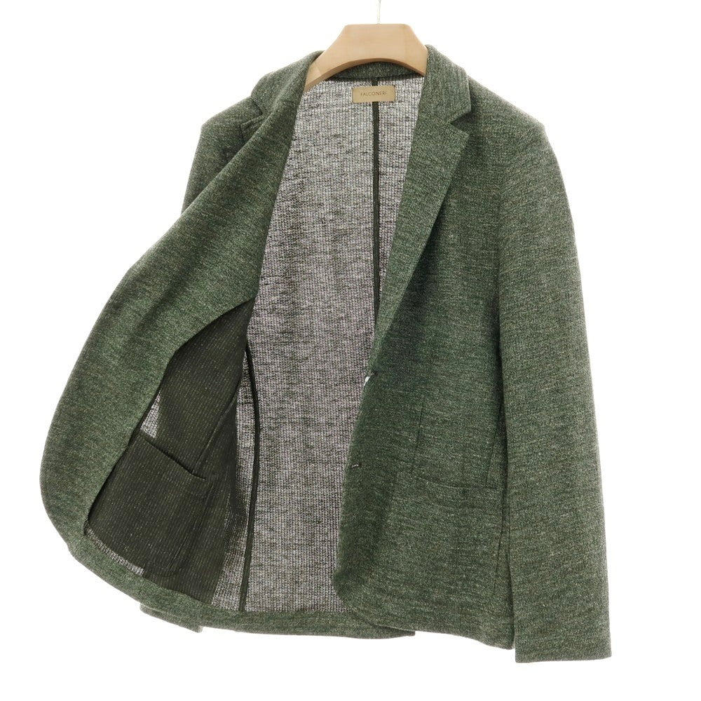 【中古】ファルコネリ Falconeri リネンコットン 2B ニットジャケット グリーン【サイズ48】【 状態ランクA 】【 メンズ 】
