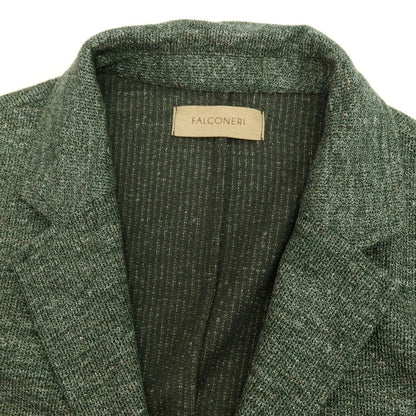 【中古】ファルコネリ Falconeri リネンコットン 2B ニットジャケット グリーン【サイズ48】【 状態ランクA 】【 メンズ 】