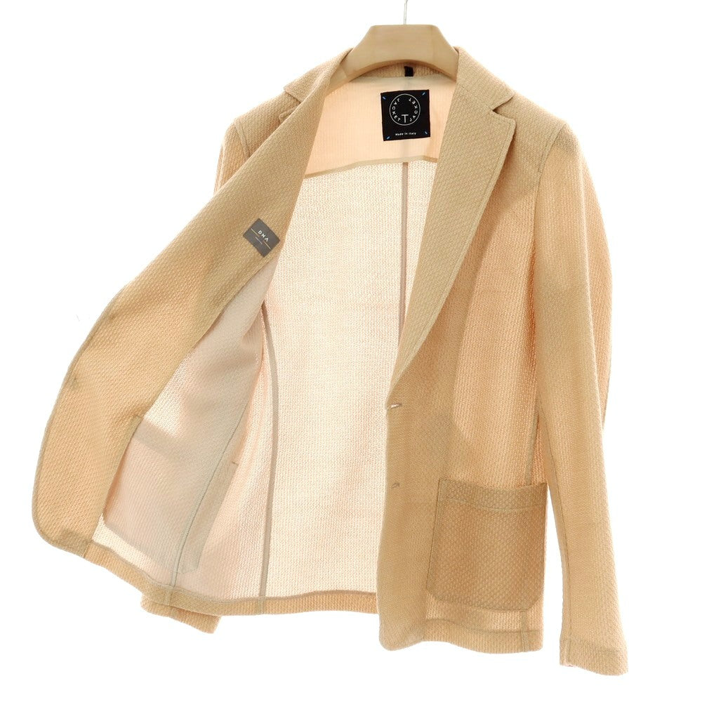 【中古】ティージャケット T-JACKET DNA コットン ジャージー 2B カジュアルジャケット ベージュ【サイズS】【 状態ランクB 】【 メンズ 】