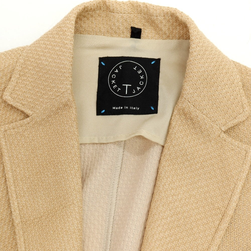 【中古】ティージャケット T-JACKET DNA コットン ジャージー 2B カジュアルジャケット ベージュ【サイズS】【 状態ランクB 】【 メンズ 】