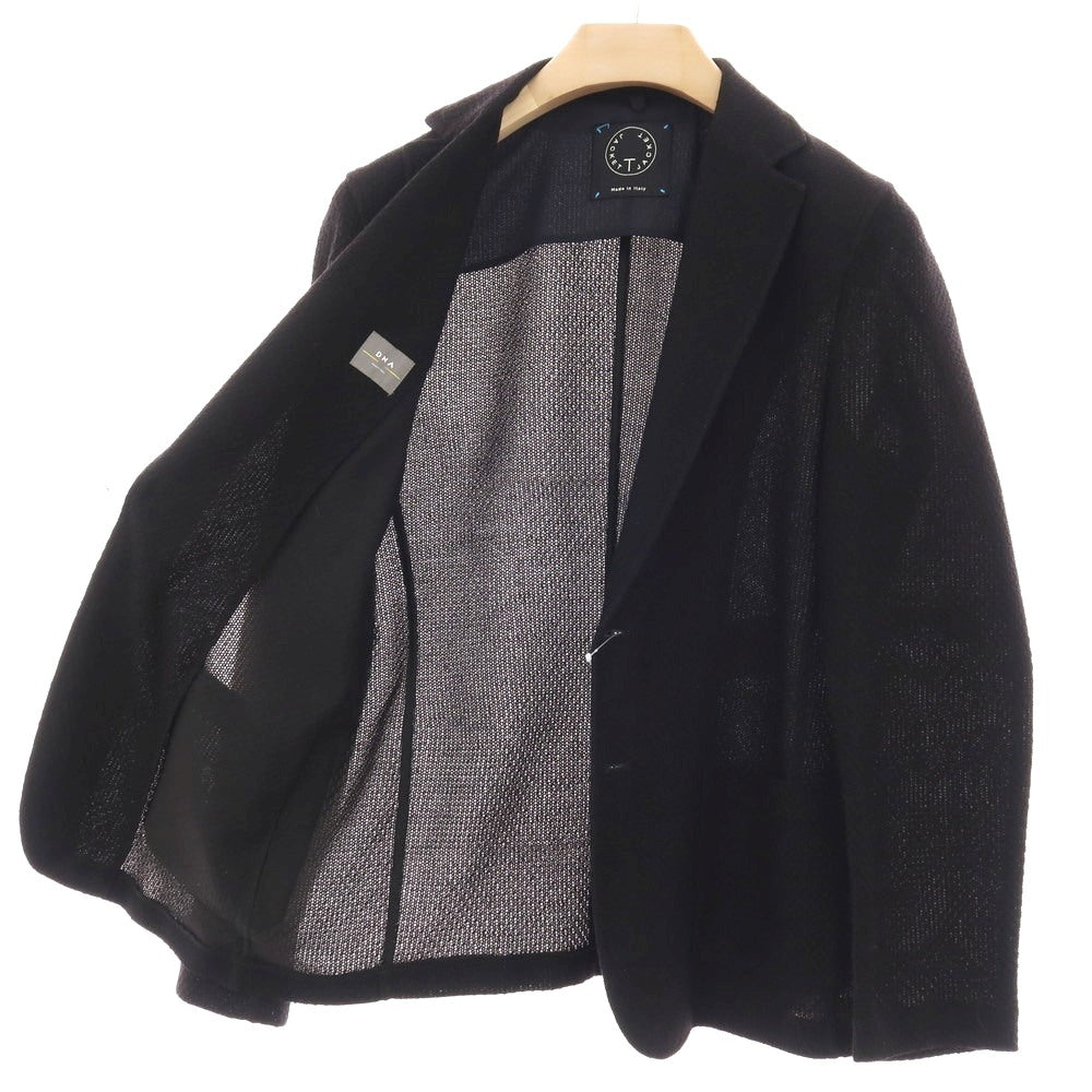 【中古】ティージャケット T-JACKET DNA コットン ジャージー 2B カジュアルジャケット ブラック【 サイズS 】【 状態ランクB 】【 メンズ 】 [CPD]