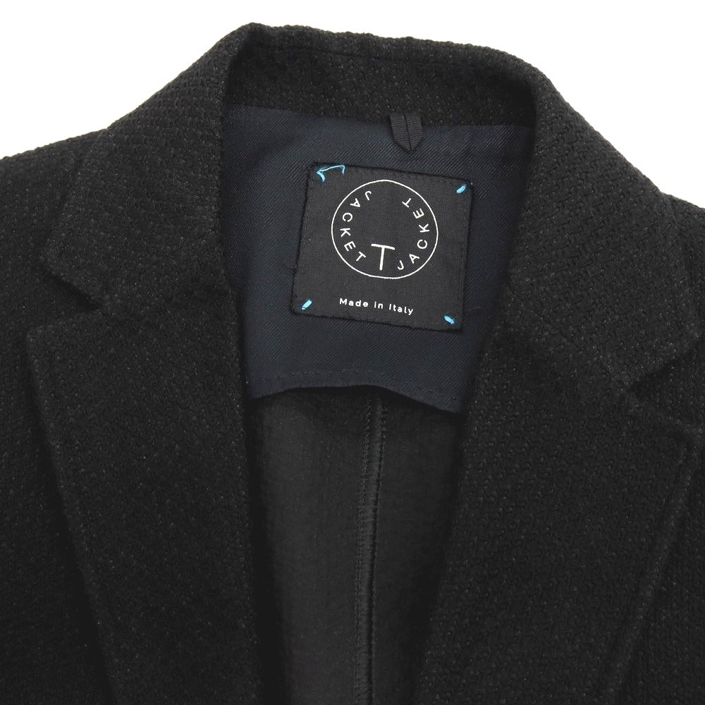 【中古】ティージャケット T-JACKET DNA コットン ジャージー 2B カジュアルジャケット ブラック【 サイズS 】【 状態ランクB 】【 メンズ 】 [CPD]