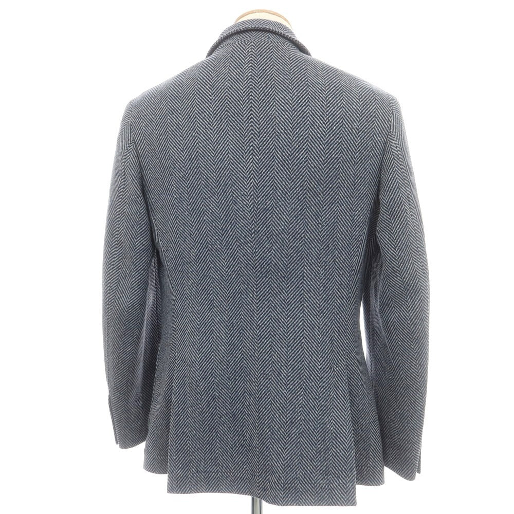 【中古】ブルネロクチネリ Brunello Cucinelli ヘリンボーンウールシルク カジュアルジャケット ネイビーxグレー【 XXS 】【 状態ランクA 】【 メンズ 】