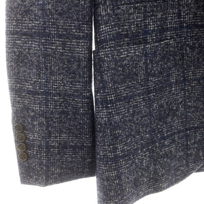【中古】ブルネロクチネリ Brunello Cucinelli アルパカウール チェック カジュアルジャケット ネイビーxホワイト【 44 】【 状態ランクC 】【 メンズ 】