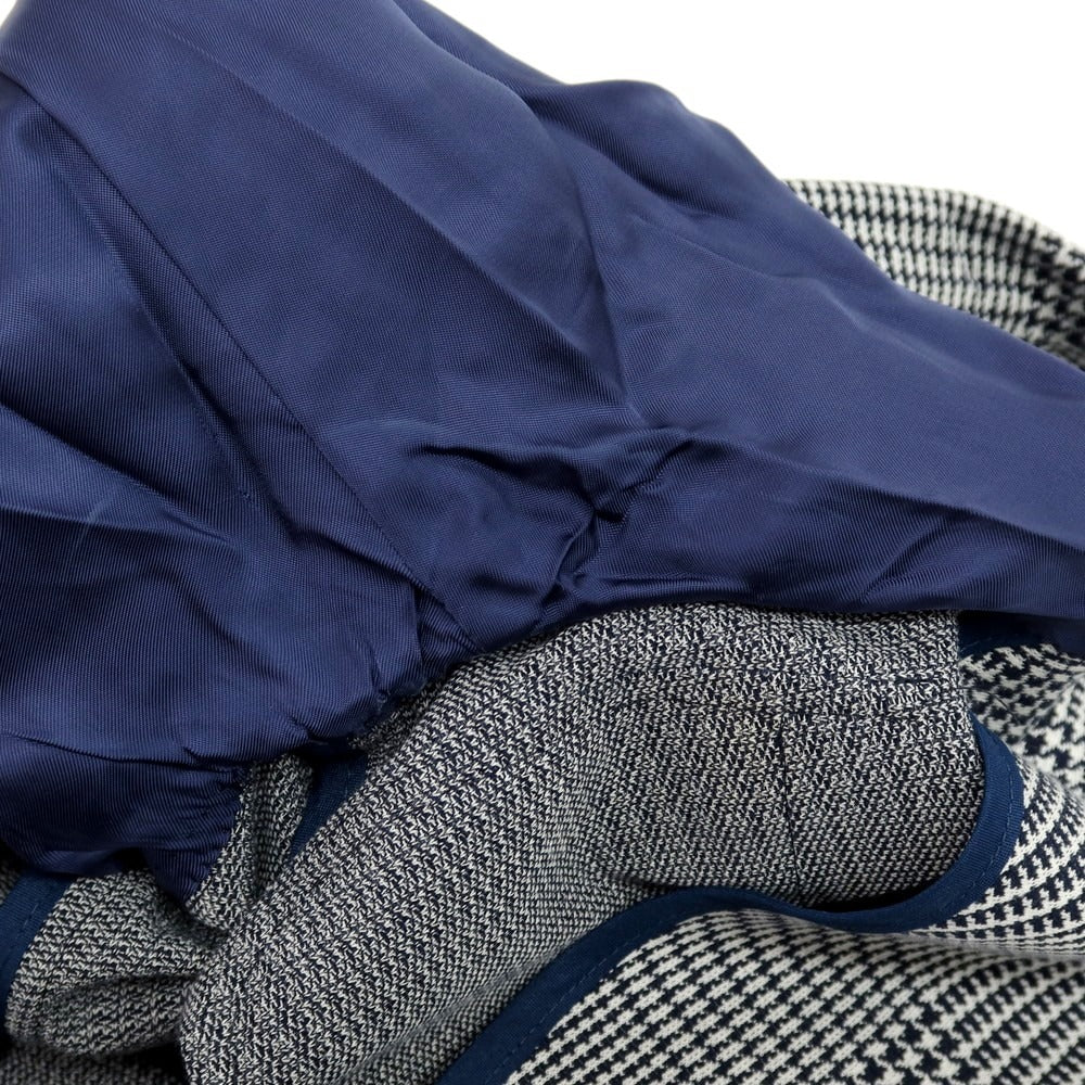 【中古】リングヂャケット RING JACKET コットン ジャージー グレンチェック 3B カジュアルジャケット ネイビーxホワイト【サイズ48】【 状態ランクC 】【 メンズ 】