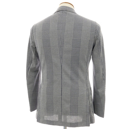 【中古】リングヂャケット RING JACKET コットン ジャージー グレンチェック 3B カジュアルジャケット ネイビーxホワイト【サイズ48】【 状態ランクC 】【 メンズ 】