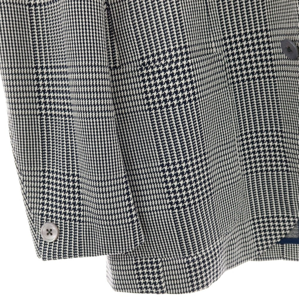 【中古】リングヂャケット RING JACKET コットン ジャージー グレンチェック 3B カジュアルジャケット ネイビーxホワイト【サイズ48】【 状態ランクC 】【 メンズ 】
