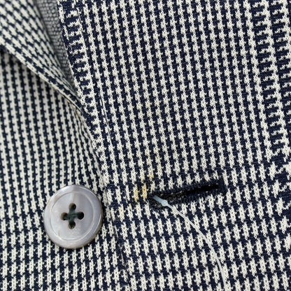 【中古】リングヂャケット RING JACKET コットン ジャージー グレンチェック 3B カジュアルジャケット ネイビーxホワイト【サイズ48】【 状態ランクC 】【 メンズ 】