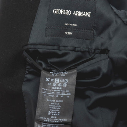 【中古】ジョルジオアルマーニ GIORGIO ARMANI SOHO ナイロンレーヨン ジャージー 2B カジュアルジャケット ブラック【サイズ48】【 状態ランクB 】【 メンズ 】