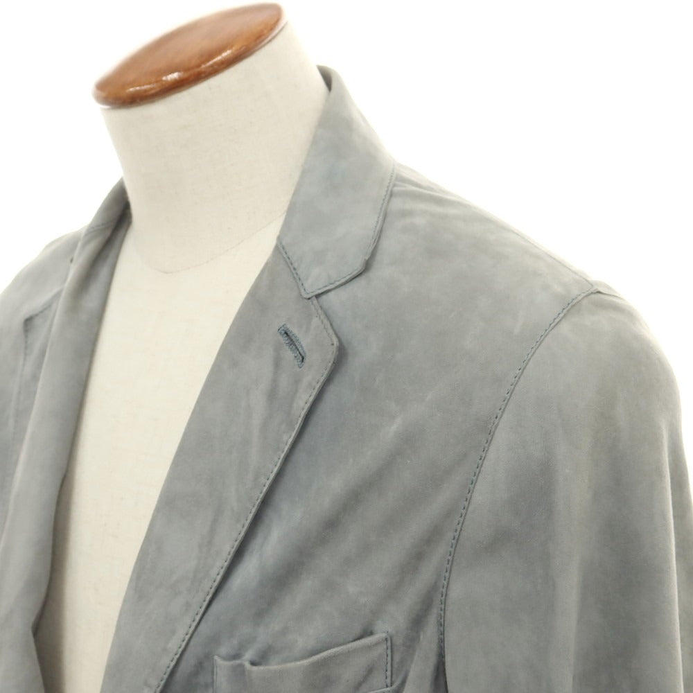 【中古】ジョルジオアルマーニ GIORGIO ARMANI ラムレザー カジュアルジャケット グレー【 46 】【 状態ランクD 】【 メンズ 】