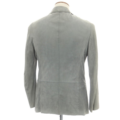 【中古】ジョルジオアルマーニ GIORGIO ARMANI ラムレザー カジュアルジャケット グレー【 46 】【 状態ランクD 】【 メンズ 】