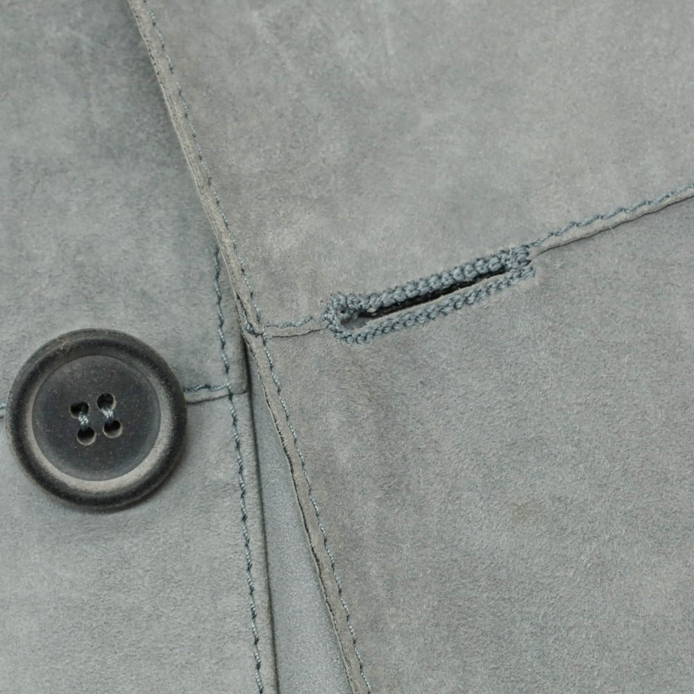 【中古】ジョルジオアルマーニ GIORGIO ARMANI ラムレザー カジュアルジャケット グレー【 46 】【 状態ランクD 】【 メンズ 】