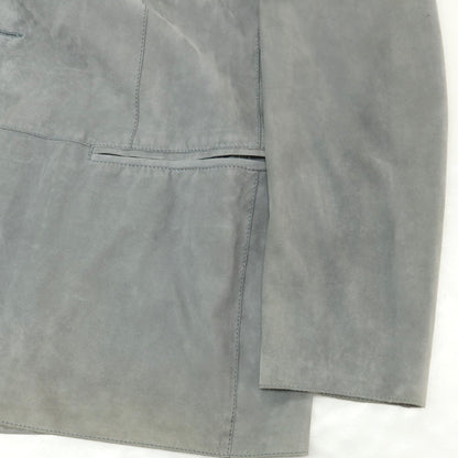 【中古】ジョルジオアルマーニ GIORGIO ARMANI ラムレザー カジュアルジャケット グレー【 46 】【 状態ランクD 】【 メンズ 】