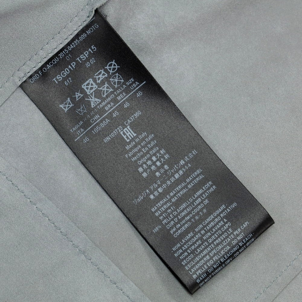 【中古】ジョルジオアルマーニ GIORGIO ARMANI ラムレザー カジュアルジャケット グレー【 46 】【 状態ランクD 】【 メンズ 】