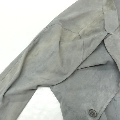 【中古】ジョルジオアルマーニ GIORGIO ARMANI ラムレザー カジュアルジャケット グレー【 46 】【 状態ランクD 】【 メンズ 】