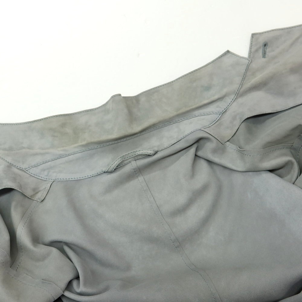 【中古】ジョルジオアルマーニ GIORGIO ARMANI ラムレザー カジュアルジャケット グレー【 46 】【 状態ランクD 】【 メンズ 】