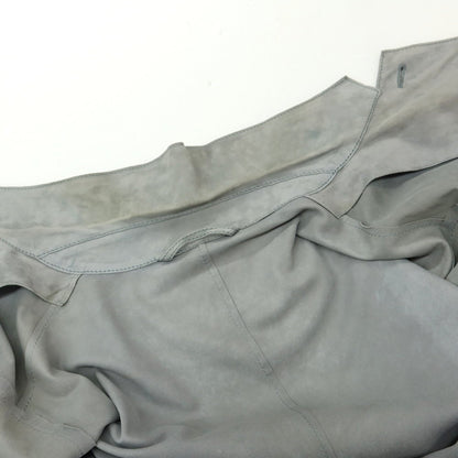 【中古】ジョルジオアルマーニ GIORGIO ARMANI ラムレザー カジュアルジャケット グレー【 46 】【 状態ランクD 】【 メンズ 】