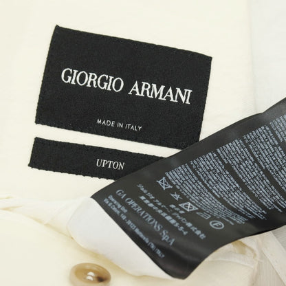【中古】ジョルジオアルマーニ GIORGIO ARMANI UPTON シルクナイロン 2B カジュアルジャケット ホワイト【サイズ48】【 状態ランクC 】【 メンズ 】