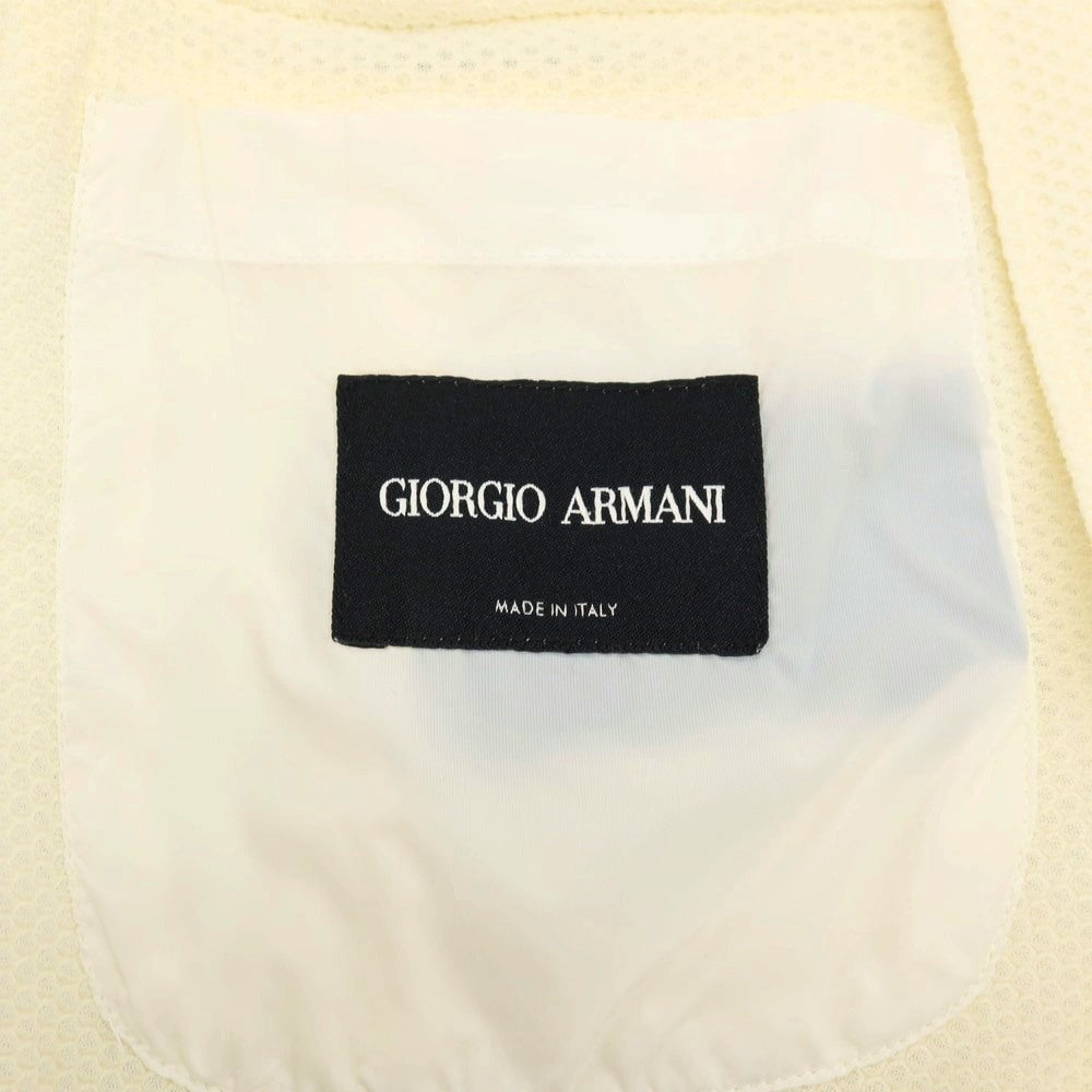 【中古】ジョルジオアルマーニ GIORGIO ARMANI ナイロンポリウレタン 3B カジュアルジャケット クリーム【サイズ46】【 状態ランクB 】【 メンズ 】