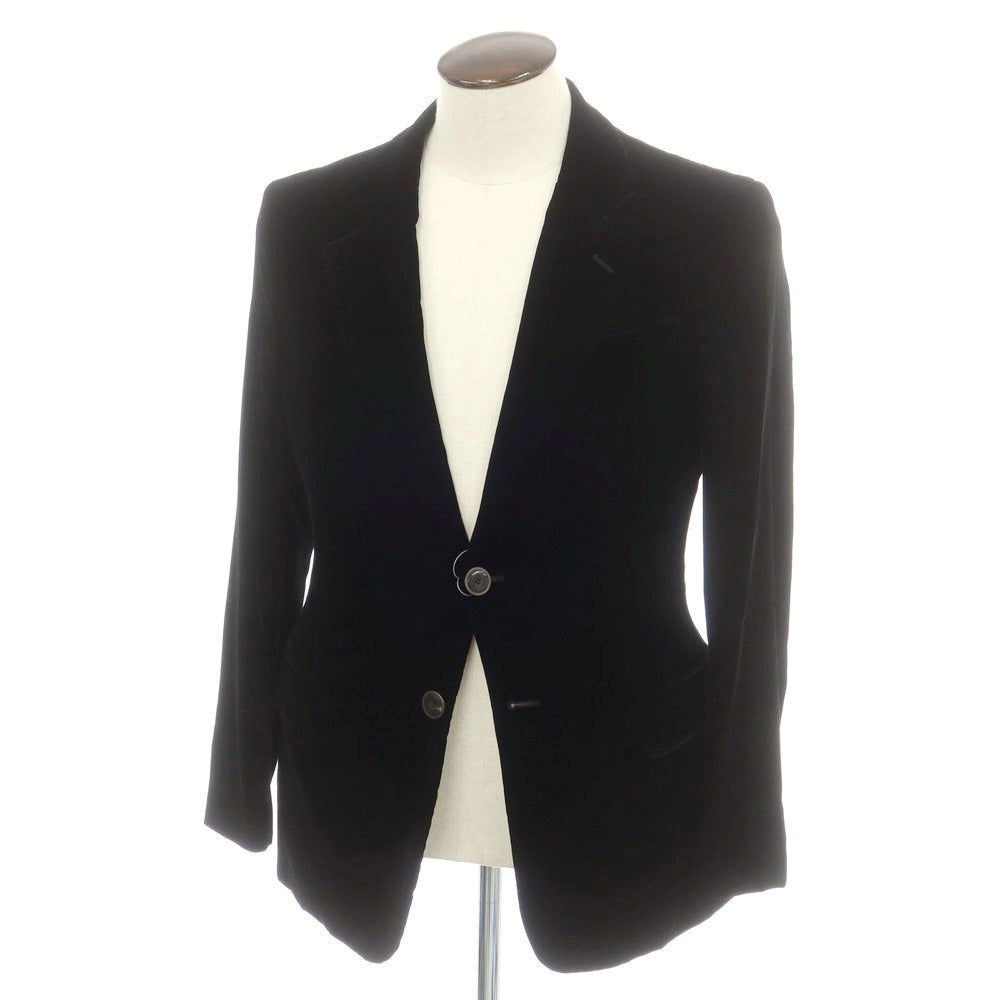 【中古】ジョルジオアルマーニ GIORGIO ARMANI ベルベット カジュアルジャケット ブラック【 50 】【 状態ランクB 】【 メンズ 】