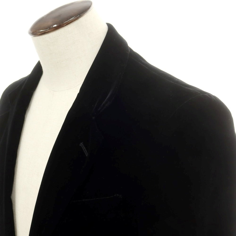 【中古】ジョルジオアルマーニ GIORGIO ARMANI ベルベット カジュアルジャケット ブラック【 50 】【 状態ランクB 】【 メンズ 】