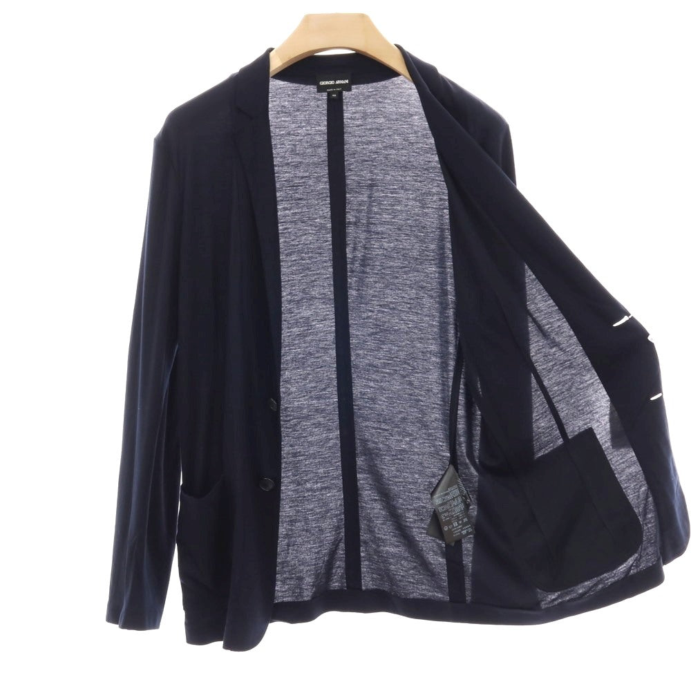 【中古】ジョルジオアルマーニ GIORGIO ARMANI レーヨン ジャージー 2B カジュアルジャケット ダークネイビー【サイズ48】【 状態ランクB 】【 メンズ 】