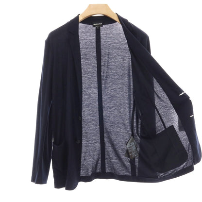 【中古】ジョルジオアルマーニ GIORGIO ARMANI レーヨン ジャージー 2B カジュアルジャケット ダークネイビー【サイズ48】【 状態ランクB 】【 メンズ 】