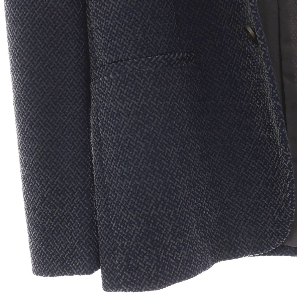 【中古】ジョルジオアルマーニ GIORGIO ARMANI ポリエステルナイロン ジャージー 2B カジュアルジャケット ネイビーxグレー【サイズ46】【 状態ランクC 】【 メンズ 】