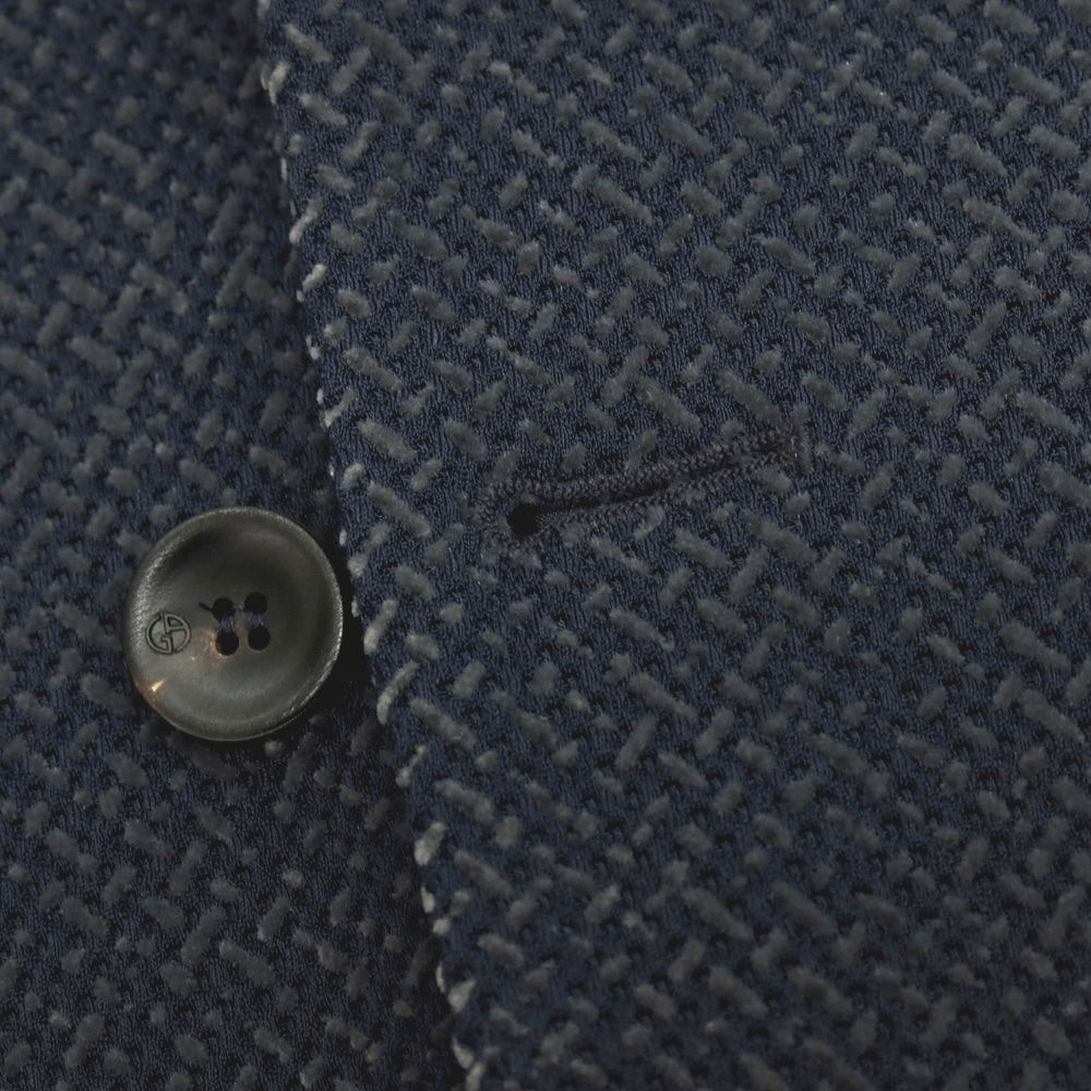 【中古】ジョルジオアルマーニ GIORGIO ARMANI ポリエステルナイロン ジャージー 2B カジュアルジャケット ネイビーxグレー【サイズ46】【 状態ランクC 】【 メンズ 】