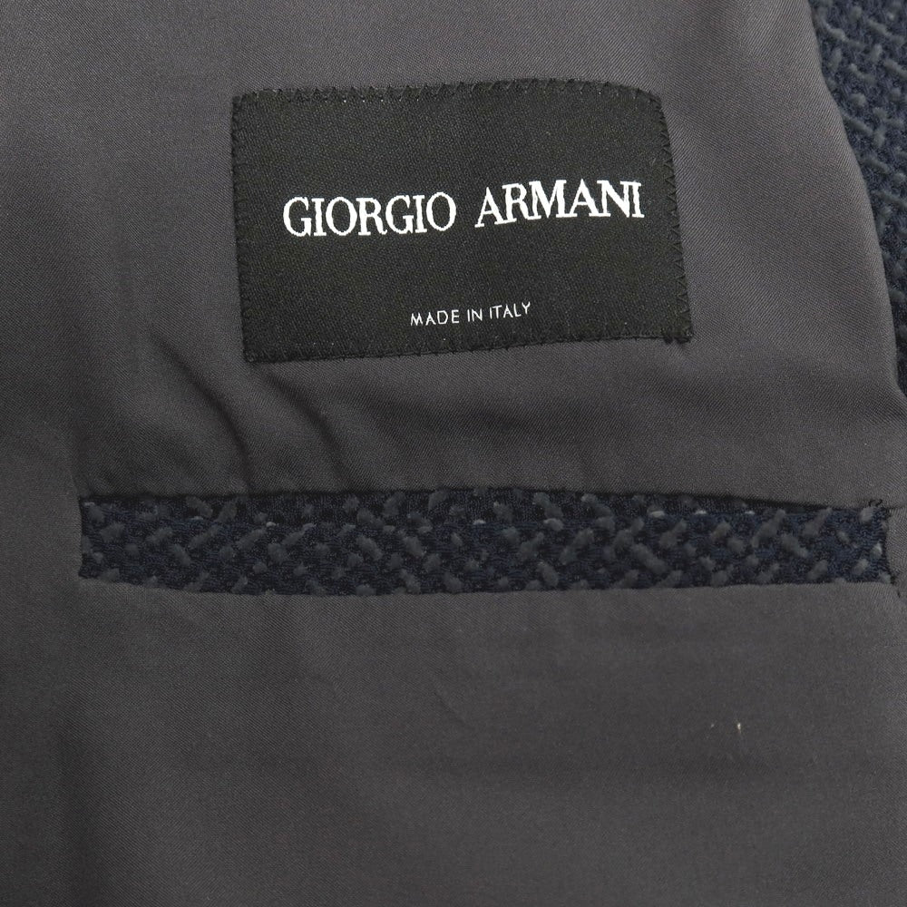 【中古】ジョルジオアルマーニ GIORGIO ARMANI ポリエステルナイロン ジャージー 2B カジュアルジャケット ネイビーxグレー【サイズ46】【 状態ランクC 】【 メンズ 】