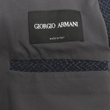 【中古】ジョルジオアルマーニ GIORGIO ARMANI ポリエステルナイロン ジャージー 2B カジュアルジャケット ネイビーxグレー【サイズ46】【 状態ランクC 】【 メンズ 】