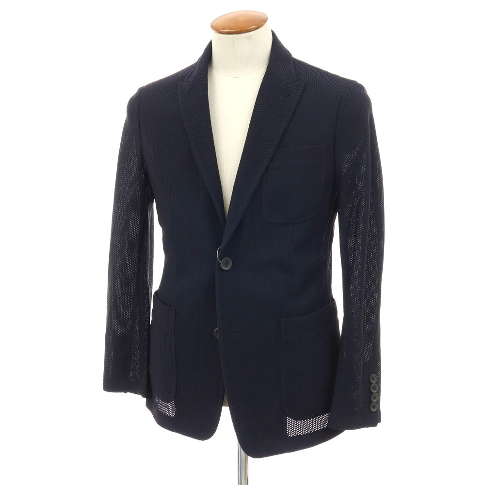 【中古】ジョルジオアルマーニ GIORGIO ARMANI ナイロン ジャージー 2B カジュアルジャケット ネイビー【サイズ48】【 状態ランクB 】【 メンズ 】