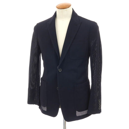 【中古】ジョルジオアルマーニ GIORGIO ARMANI ナイロン ジャージー 2B カジュアルジャケット ネイビー【サイズ48】【 状態ランクB 】【 メンズ 】